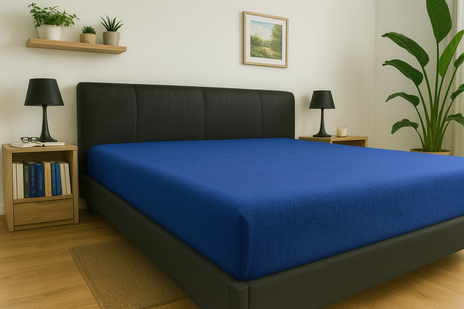 Prześcieradło z gumką 200x220 cm Chabrowe Frotte Delta