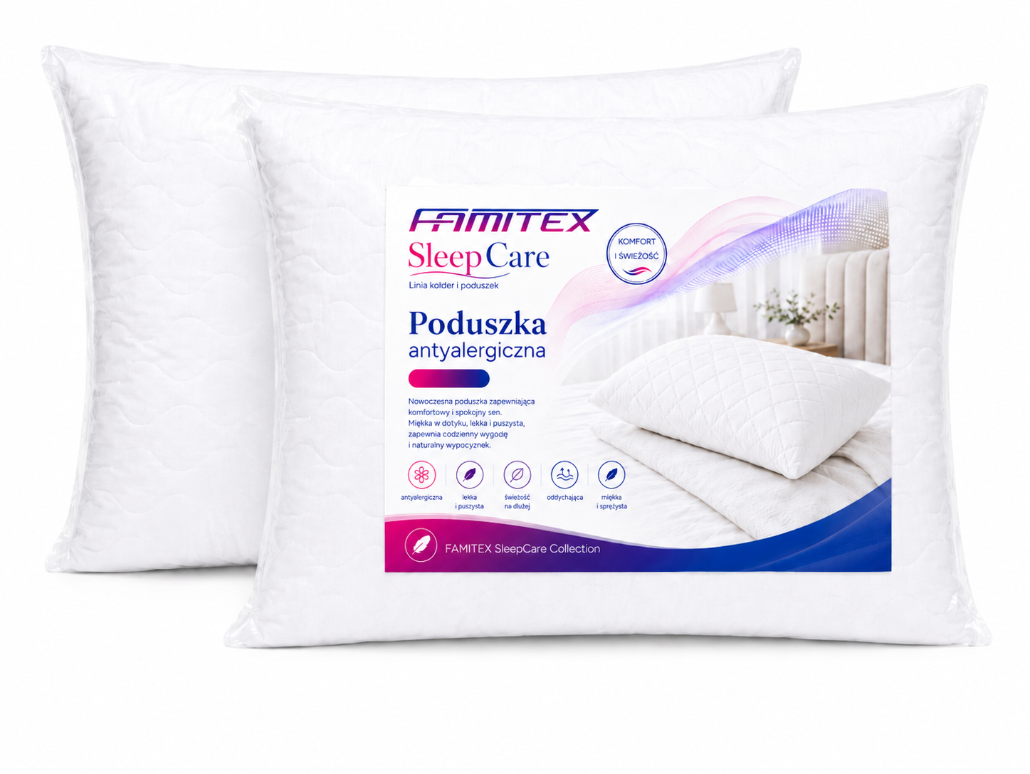 Poduszka Antyalergiczna 50x60cm SleepCare Famitex